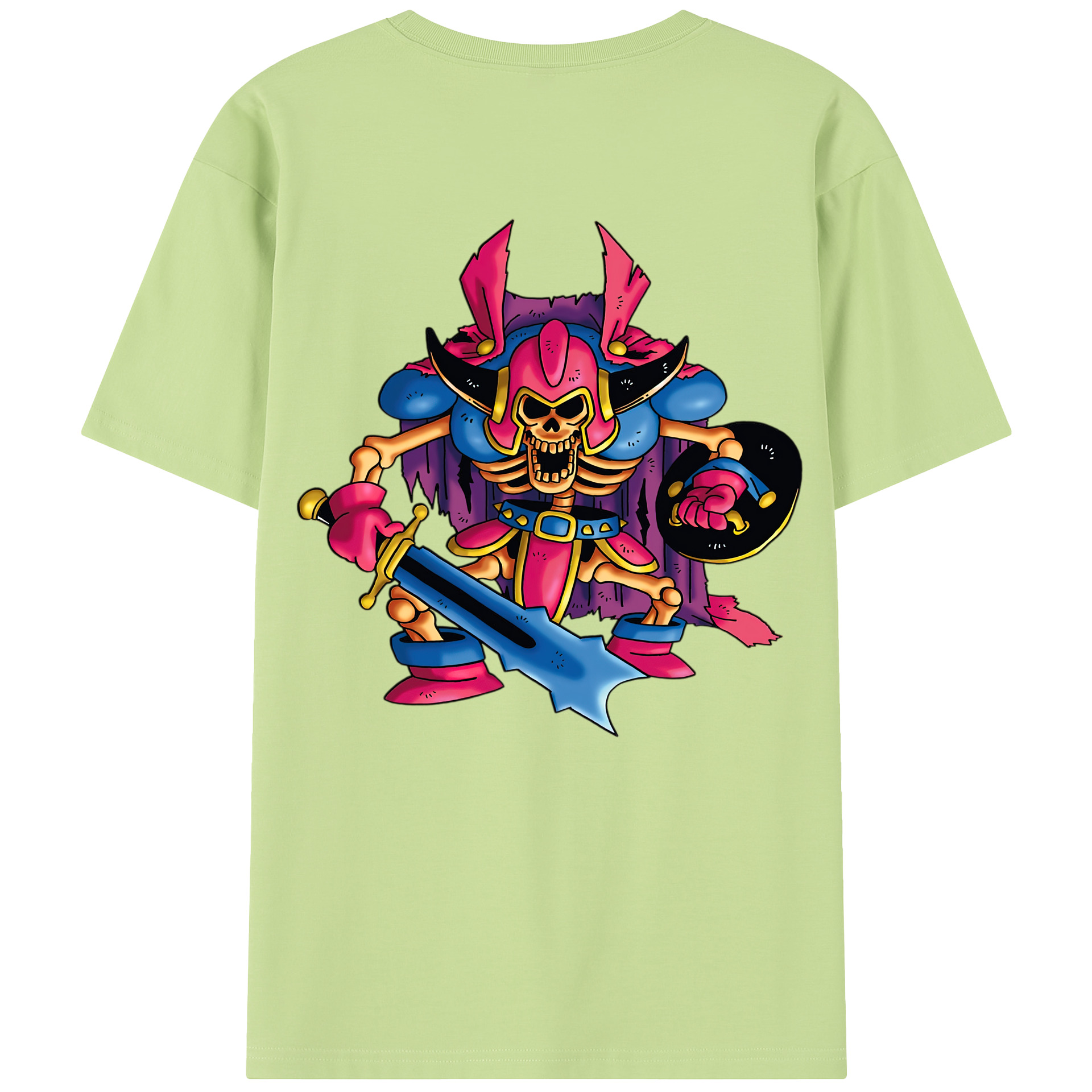 （画像用） ドラゴンクエスト Doragon Kuesuto Dragon Quest 綿100％半袖Tシャツ（背面プリント）